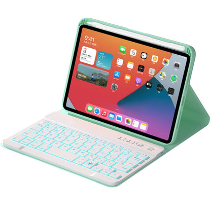 HK006D Square Keys Detachable Bluetooth Solid Color Keyboard Leather Tablet Case with Colorful Backlight & Holder for iPad mini 6(Mint Green) - For iPad mini by PMC Jewellery | Online Shopping South Africa | PMC Jewellery