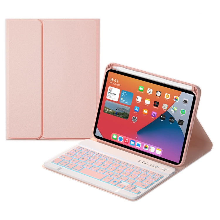 HK006D Square Keys Detachable Bluetooth Candy Color Keyboard Leather Tablet Case with Colorful Backlight & Holder for iPad mini 6(Pink) - For iPad mini by PMC Jewellery | Online Shopping South Africa | PMC Jewellery