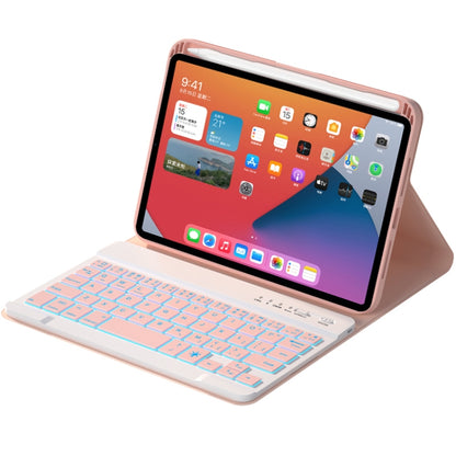 HK006D Square Keys Detachable Bluetooth Candy Color Keyboard Leather Tablet Case with Colorful Backlight & Holder for iPad mini 6(Pink) - For iPad mini by PMC Jewellery | Online Shopping South Africa | PMC Jewellery