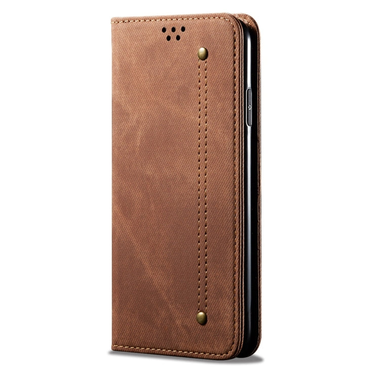 For iPhone 7 Plus / 8 Plus Denim Texture Casual Style Horizontal Flip Leather Case with Holder & Card Slots & Wallet(Brown) - More iPhone Cases by PMC Jewellery | Online Shopping South Africa | PMC Jewellery