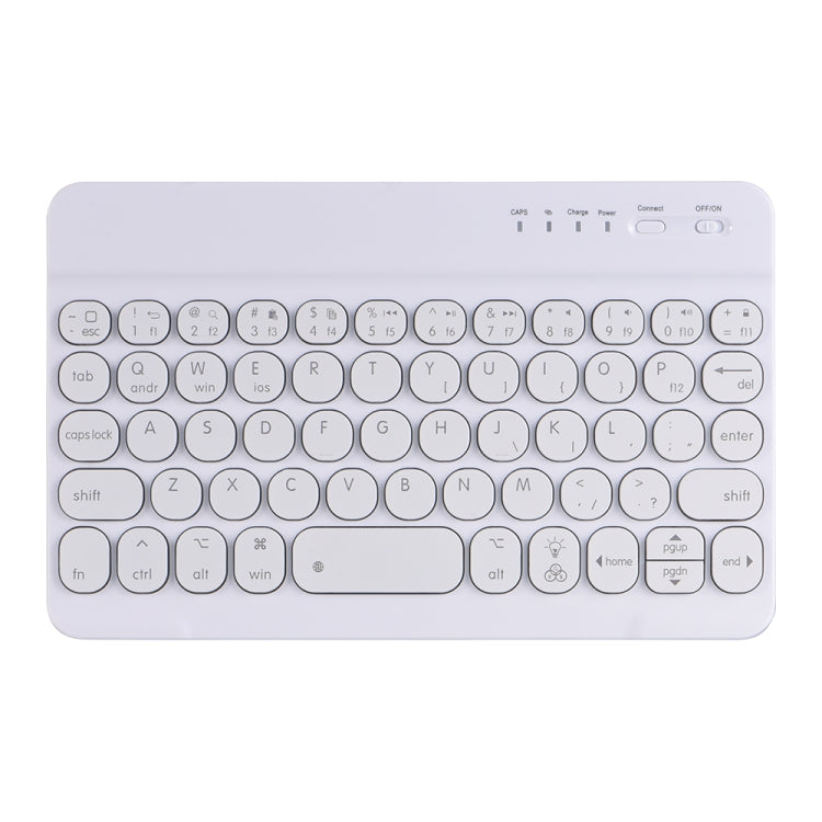 HY006D Round Keys Detachable Bluetooth Keyboard Leather Tablet Case with Colorful Backlight & Holder for iPad mini 6(Light Purple) - For iPad mini by PMC Jewellery | Online Shopping South Africa | PMC Jewellery