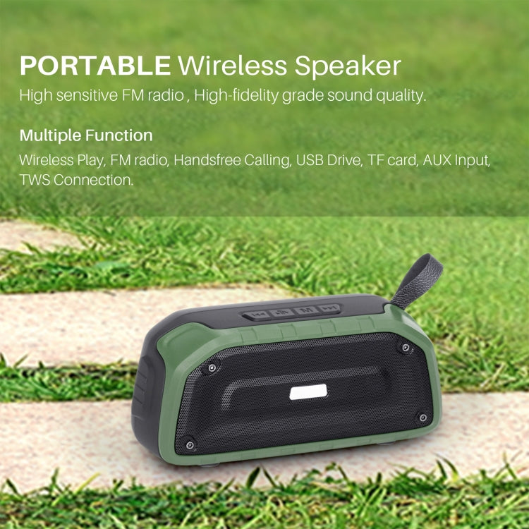 New Rixing NR-906FM TWS Waterproof Bluetooth Speaker Support Hands-free Call / FM with Handle & Antenna(Black) - Desktop Speaker by NewRixing | Online Shopping South Africa | PMC Jewellery | Buy Now Pay Later Mobicred