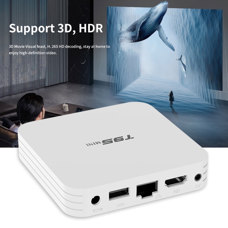 T95MINI 4K HD Network TV Set Top Box, Android 10.0, Allwinner H313 Quad Core 64-bit Cortex-A53, 1GB + 8GB, Support 2.4G WiFi, HDMI, AV, LAN, USB 2.0, EU Plug - Allwinner H3 by PMC Jewellery | Online Shopping South Africa | PMC Jewellery | Buy Now Pay Later Mobicred