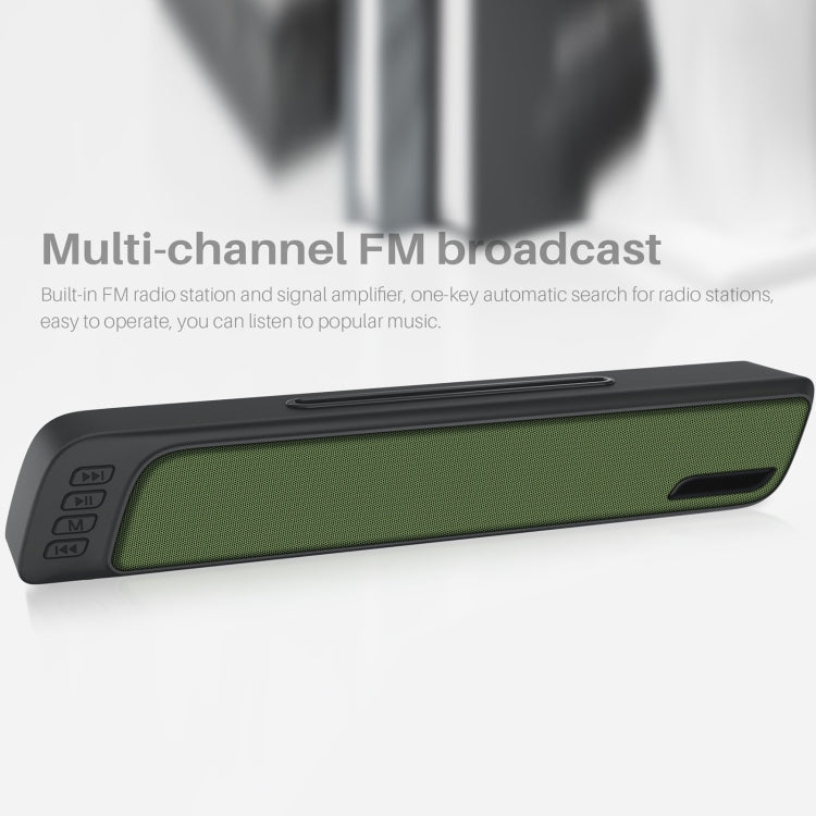 NewRixing NR-7018 Outdoor Portable Bluetooth Speaker with Phone Holder, Support Hands-free Call / TF Card / FM / U Disk(Green) - Desktop Speaker by NewRixing | Online Shopping South Africa | PMC Jewellery | Buy Now Pay Later Mobicred