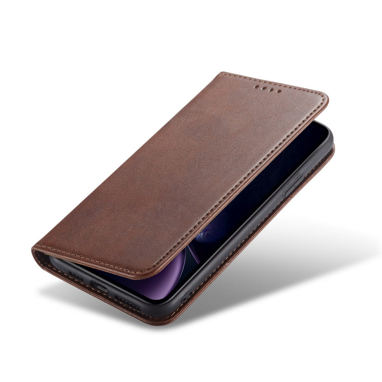 For iPhone XR Calf Texture Magnetic Horizontal Flip Leather Case with Holder & Card Slots & Wallet(Brown) - More iPhone Cases by PMC Jewellery | Online Shopping South Africa | PMC Jewellery