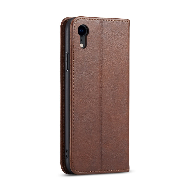 For iPhone XR Calf Texture Magnetic Horizontal Flip Leather Case with Holder & Card Slots & Wallet(Brown) - More iPhone Cases by PMC Jewellery | Online Shopping South Africa | PMC Jewellery