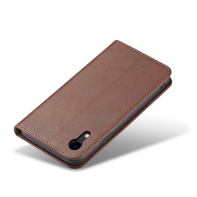 For iPhone XR Calf Texture Magnetic Horizontal Flip Leather Case with Holder & Card Slots & Wallet(Brown) - More iPhone Cases by PMC Jewellery | Online Shopping South Africa | PMC Jewellery