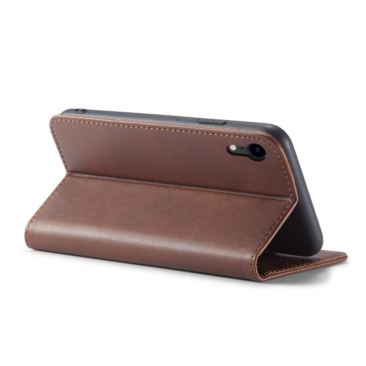 For iPhone XR Calf Texture Magnetic Horizontal Flip Leather Case with Holder & Card Slots & Wallet(Brown) - More iPhone Cases by PMC Jewellery | Online Shopping South Africa | PMC Jewellery