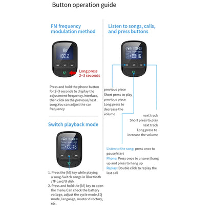 BT06 1.4 inch Car MP3 Player FM Transmitter QC3.0 Quick Charge Support Bluetooth Handsfree / TF Card - Bluetooth Car Kits by PMC Jewellery | Online Shopping South Africa | PMC Jewellery | Buy Now Pay Later Mobicred