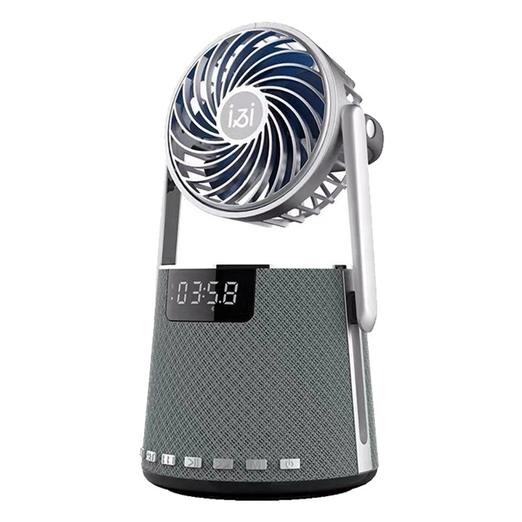 SOAIY K8 Wireless Bluetooth Dual Alarm Clock Speaker with Small Fan(Grey) -  by PMC Jewellery | Online Shopping South Africa | PMC Jewellery | Buy Now Pay Later Mobicred