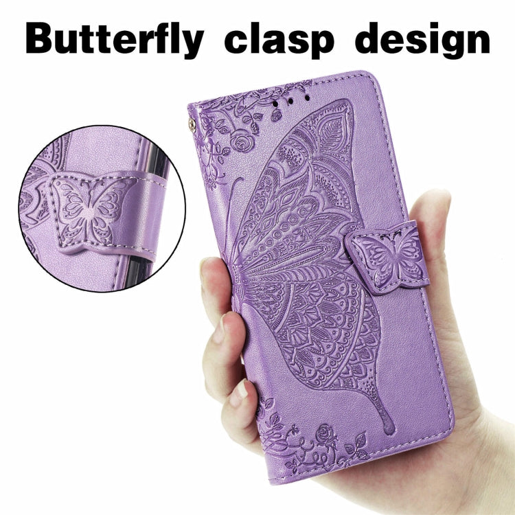 For Blackview A100 Butterfly Love Flower Embossed Horizontal Flip Leather Case with Holder & Card Slots & Wallet & Lanyard(Light Purple) - More Brand by PMC Jewellery | Online Shopping South Africa | PMC Jewellery | Buy Now Pay Later Mobicred