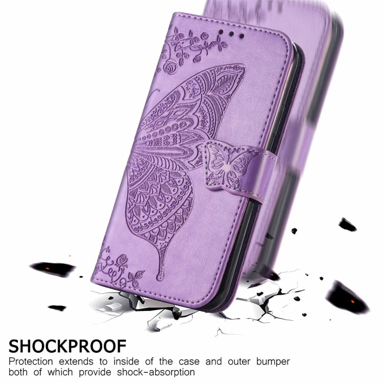 For Blackview A100 Butterfly Love Flower Embossed Horizontal Flip Leather Case with Holder & Card Slots & Wallet & Lanyard(Light Purple) - More Brand by PMC Jewellery | Online Shopping South Africa | PMC Jewellery | Buy Now Pay Later Mobicred