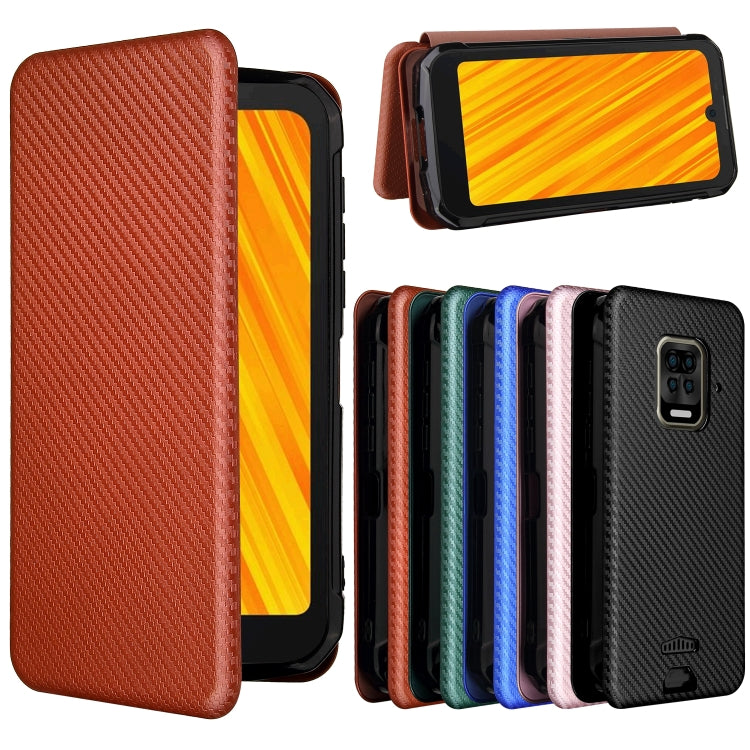 For Doogee S59 / S59 Pro Carbon Fiber Texture Horizontal Flip TPU + PC + PU Leather Case with Card Slot(Brown) - More Brand by PMC Jewellery | Online Shopping South Africa | PMC Jewellery | Buy Now Pay Later Mobicred