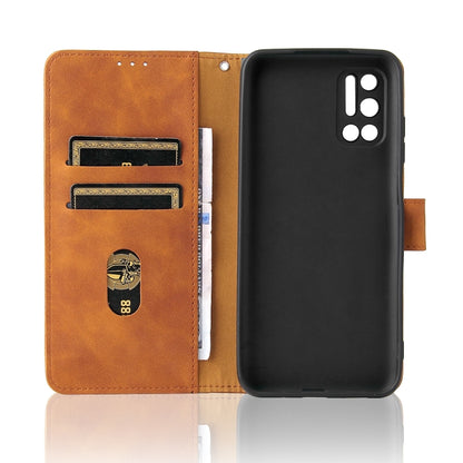 For Doogee N40 Pro Solid Color Skin Feel Magnetic Buckle Horizontal Flip PU Leather Case with Holder & Card Slots & Wallet(Brown) - More Brand by PMC Jewellery | Online Shopping South Africa | PMC Jewellery | Buy Now Pay Later Mobicred