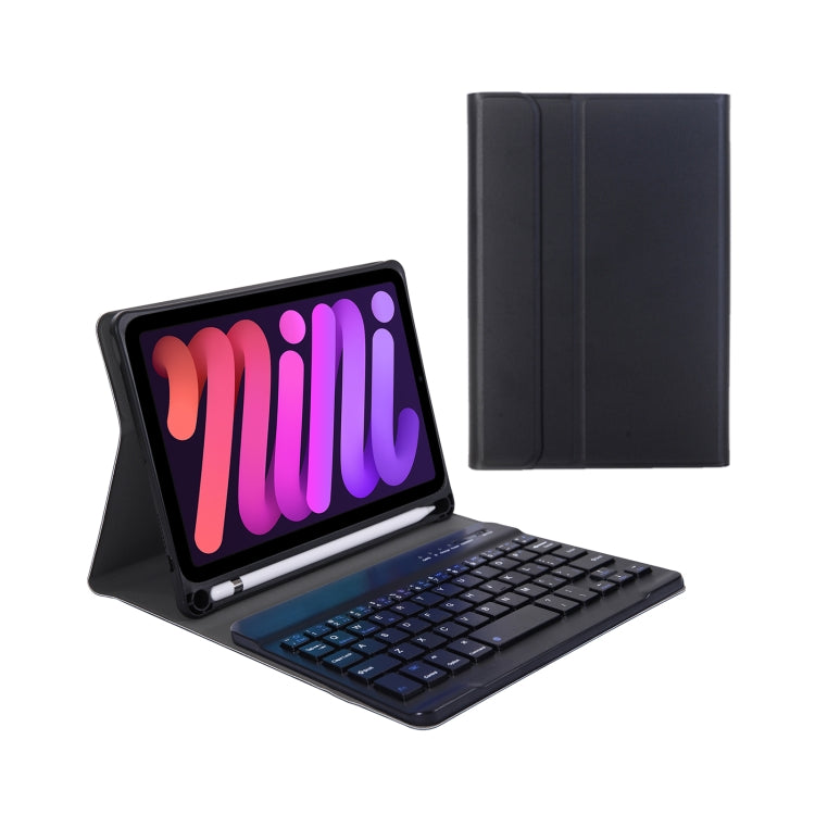 A06B Ultra-thin Detachable Bluetooth Keyboard Leather Tablet Case with Pen Slot & Holder for iPad mini 6(Black) - For iPad mini by PMC Jewellery | Online Shopping South Africa | PMC Jewellery