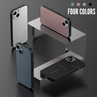 For iPhone 13 R-JUST RJ-52 3-Line Style Metal TPU Shockproof Protective Case(Blue) - iPhone 13 Cases by R-JUST | Online Shopping South Africa | PMC Jewellery | Buy Now Pay Later Mobicred