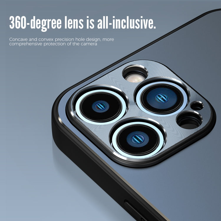 For iPhone 12 R-JUST RJ-52 3-Line Style Metal TPU Shockproof Protective Case(Black) - iPhone 12 / 12 Pro Cases by R-JUST | Online Shopping South Africa | PMC TechLife | Buy Now Pay Later Mobicred