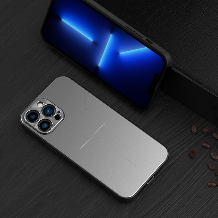 For iPhone 12 Pro R-JUST RJ-52 3-Line Style Metal TPU Shockproof Protective Case(Silver) - iPhone 12 / 12 Pro Cases by R-JUST | Online Shopping South Africa | PMC TechLife