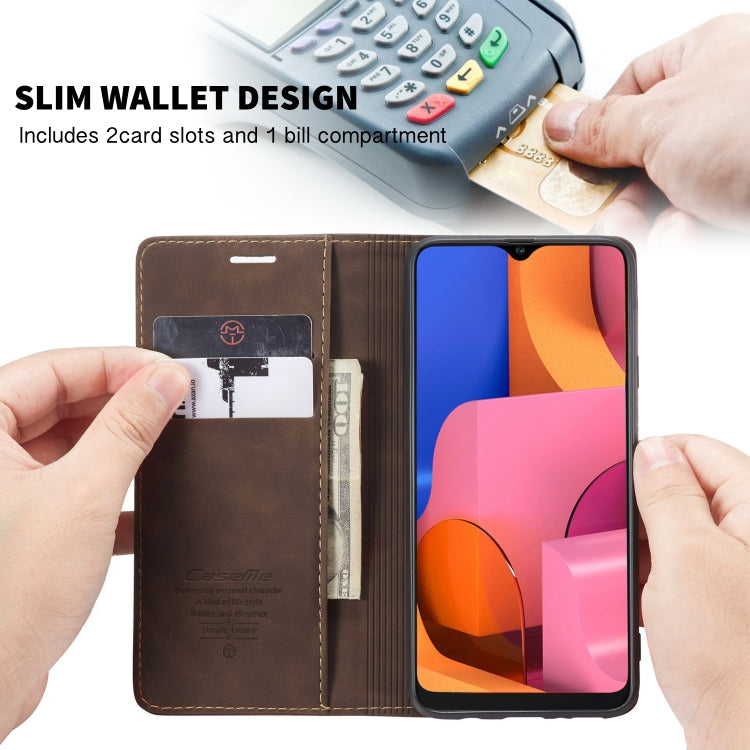 For Galaxy A20s CaseMe-013 Multifunctional Horizontal Flip Leather Case with Card Slot & Holder & Wallet(Coffee) - Galaxy Phone Cases by CaseMe | Online Shopping South Africa | PMC Jewellery | Buy Now Pay Later Mobicred