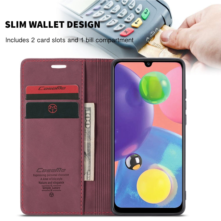 For Galaxy A70s CaseMe-013 Multifunctional Horizontal Flip Leather Case with Card Slot & Holder & Wallet(Wine Red) - Galaxy Phone Cases by CaseMe | Online Shopping South Africa | PMC Jewellery | Buy Now Pay Later Mobicred