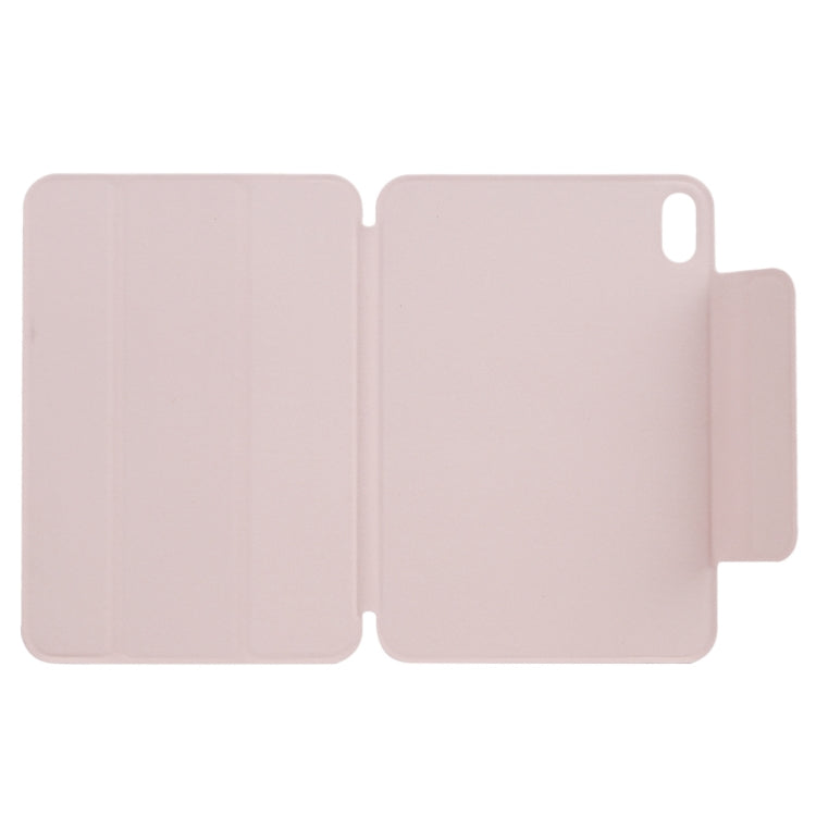 For iPad mini 6 Horizontal Flip Ultra-thin Fixed Buckle Magnetic PU Tablet Case With Three-folding Holder & Sleep / Wake-up Function(Pink) - iPad mini 6 Cases by PMC Jewellery | Online Shopping South Africa | PMC Jewellery