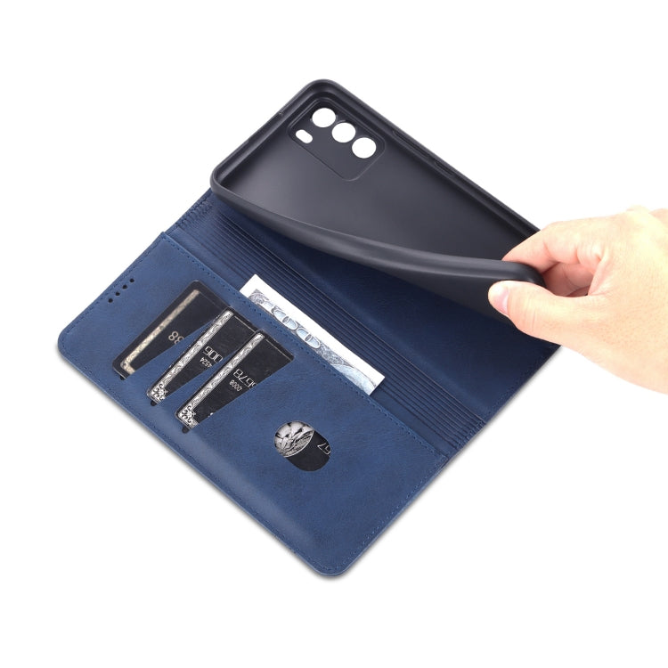 For U-MAGIC 30e AZNS Magnetic Calf Texture Horizontal Flip Leather Case with Card Slots & Holder & Wallet(Dark Blue) - More Brand by AZNS | Online Shopping South Africa | PMC Jewellery | Buy Now Pay Later Mobicred