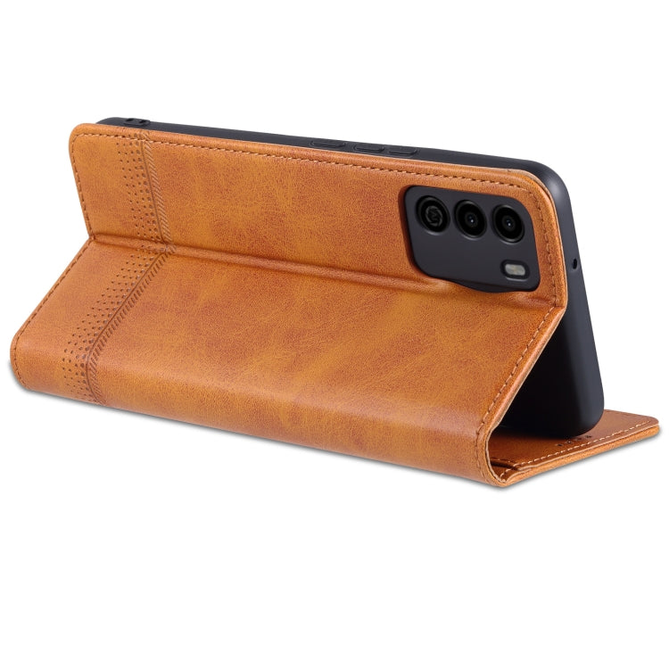 For U-MAGIC 30e AZNS Magnetic Calf Texture Horizontal Flip Leather Case with Card Slots & Holder & Wallet(Light Brown) - More Brand by AZNS | Online Shopping South Africa | PMC Jewellery | Buy Now Pay Later Mobicred