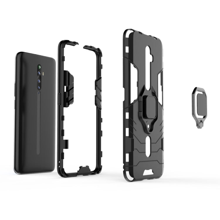 For OPPO Reno2 Z Shockproof PC + TPU Protective Case with Magnetic Ring Holder(Red) - OPPO Cases by PMC TechLife | Online Shopping South Africa | PMC TechLife | Buy Now Pay Later Mobicred