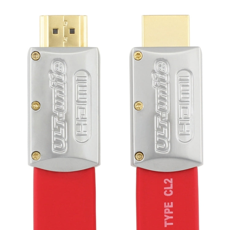 ULT-unite 4K Ultra HD Gold-plated HDMI to HDMI Flat Cable, Cable Length:3m(Red) - Cable by ult-unite | Online Shopping South Africa | PMC Jewellery | Buy Now Pay Later Mobicred