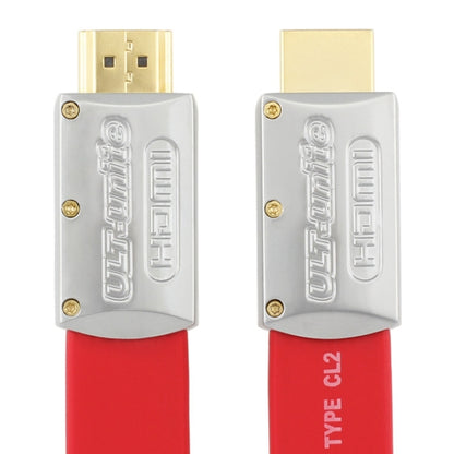 ULT-unite 4K Ultra HD Gold-plated HDMI to HDMI Flat Cable, Cable Length:17m(Red) - Cable by ult-unite | Online Shopping South Africa | PMC Jewellery | Buy Now Pay Later Mobicred