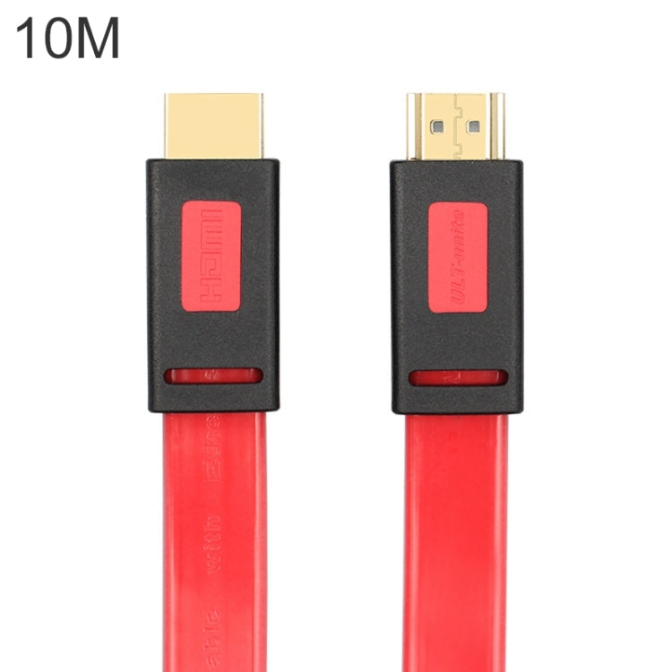 ULT-unite 4K Ultra HD Gold-plated HDMI to HDMI Flat Cable, Cable Length:10m(Transparent Red) - Cable by ult-unite | Online Shopping South Africa | PMC Jewellery | Buy Now Pay Later Mobicred