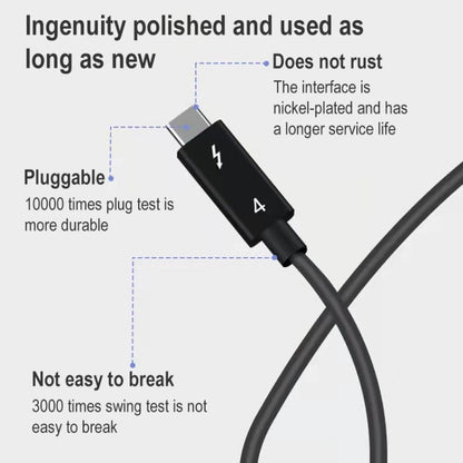 USB-C / Type-C Male to USB-C / Type-C Male Multi-function Transmission Cable for Thunderbolt 4, Cable Length:0.8m(Black) - Cable & Adapters by PMC Jewellery | Online Shopping South Africa | PMC Jewellery | Buy Now Pay Later Mobicred