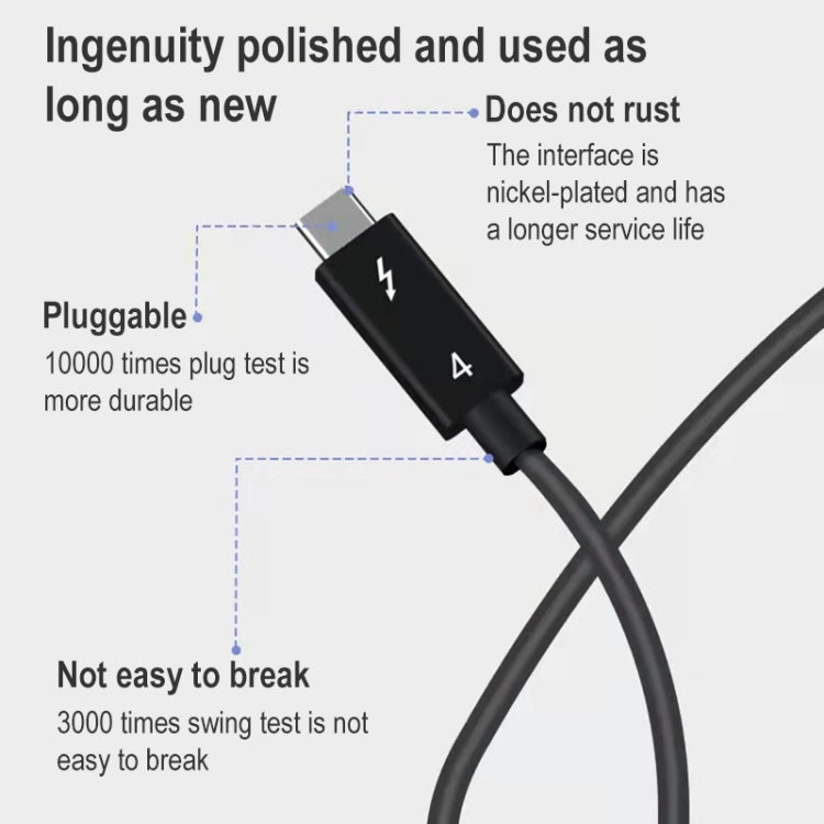 USB-C / Type-C Male to USB-C / Type-C Male Multi-function Transmission Cable for Thunderbolt 4, Cable Length:1m(Black) - Cable & Adapters by PMC Jewellery | Online Shopping South Africa | PMC Jewellery | Buy Now Pay Later Mobicred