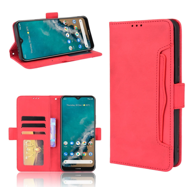 For Nokia G50 5G Skin Feel Calf Pattern Horizontal Flip Leather Case with Holder & Card Slots & Photo Frame(Red) - Nokia Cases by PMC Jewellery | Online Shopping South Africa | PMC Jewellery