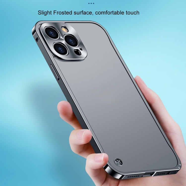 For iPhone 13 mini Metal Frame Frosted PC Shockproof Phone Case (Silver) - iPhone 13 mini Cases by PMC Jewellery | Online Shopping South Africa | PMC Jewellery