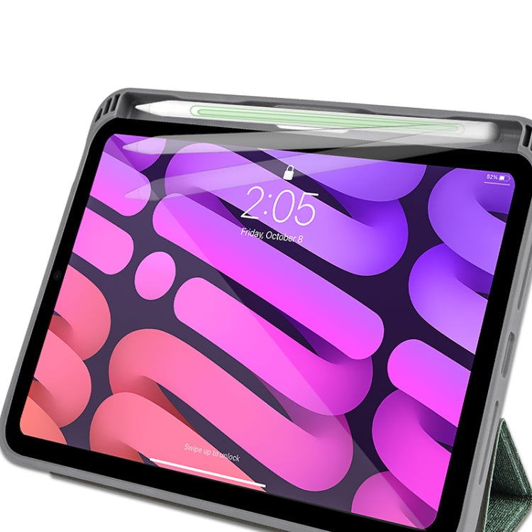 For iPad mini 6 / mini 2024 Mutural YASHI Series Cloth Pattern Texture Horizontal Flip Tablet Case(Black) - free shipping - PMC TechLife - Order now!
