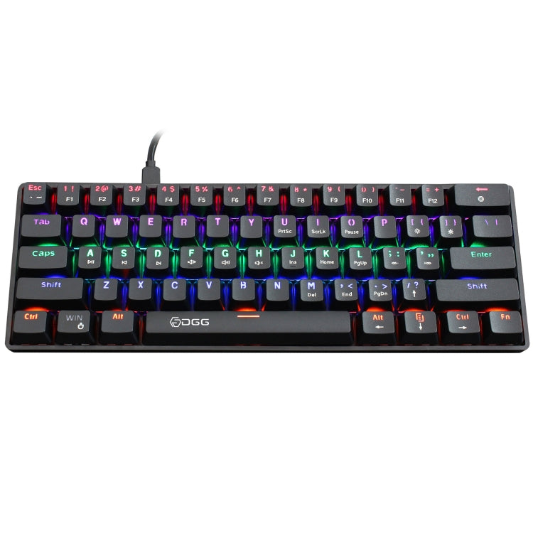 HXSJ V900 61 Keys Cool Lighting Effect Mechanical Wired Keyboard(Black) - Wired Keyboard by HXSJ | Online Shopping South Africa | PMC Jewellery | Buy Now Pay Later Mobicred