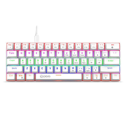 HXSJ V900 61 Keys Cool Lighting Effect Mechanical Wired Keyboard(White) - Wired Keyboard by HXSJ | Online Shopping South Africa | PMC Jewellery | Buy Now Pay Later Mobicred