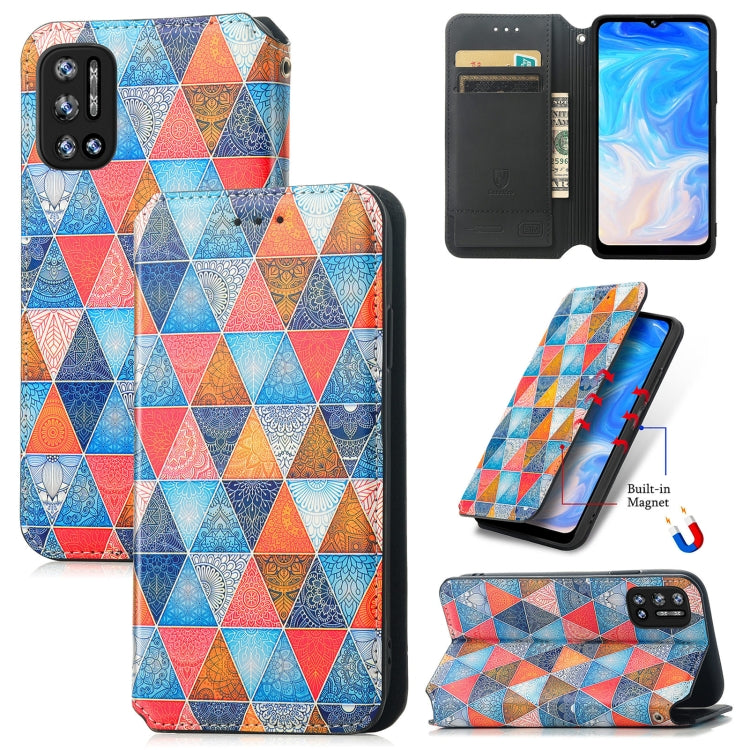 For Doogee N40 Pro CaseNeo Colorful Magnetic Leather Case with Holder & Card Slot & Wallet(Rhombus Mandala) - More Brand by PMC Jewellery | Online Shopping South Africa | PMC Jewellery | Buy Now Pay Later Mobicred