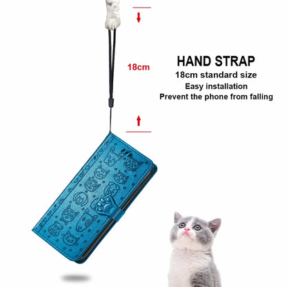 For Doogee N40 Pro Cat and Dog Embossed Horizontal Flip Phone Leather Case with Holder & Card Slot & Wallet & Lanyard(Blue) - More Brand by PMC Jewellery | Online Shopping South Africa | PMC Jewellery | Buy Now Pay Later Mobicred