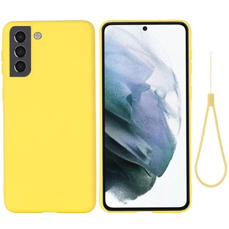 For Samsung Galaxy S22 5G Pure Color Liquid Silicone Shockproof Full Coverage Phone Case(Yellow) - Galaxy S22 5G Cases by PMC Jewellery | Online Shopping South Africa | PMC Jewellery