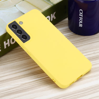 For Samsung Galaxy S22 5G Pure Color Liquid Silicone Shockproof Full Coverage Phone Case(Yellow) - Galaxy S22 5G Cases by PMC Jewellery | Online Shopping South Africa | PMC Jewellery