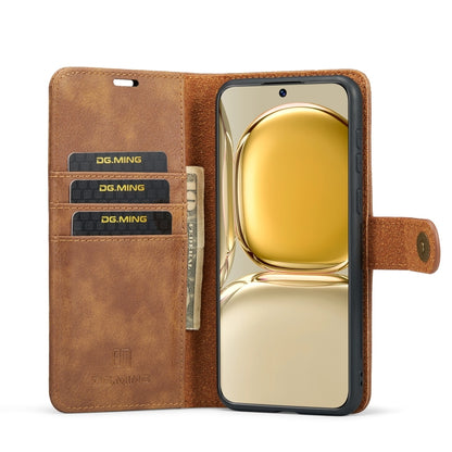 For Huawei P50 Pro DG.MING Crazy Horse Texture Flip Detachable Magnetic Leather Case with Holder & Card Slots & Wallet(Brown) - Huawei Cases by DG.MING | Online Shopping South Africa | PMC Jewellery