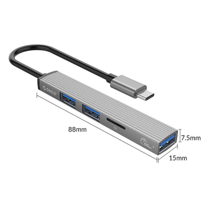 ORICO AH-12F 4 In 1 Type-C / USB-C to USB 3.0 HUB Docking Station(Grey) - USB HUB by ORICO | Online Shopping South Africa | PMC Jewellery | Buy Now Pay Later Mobicred