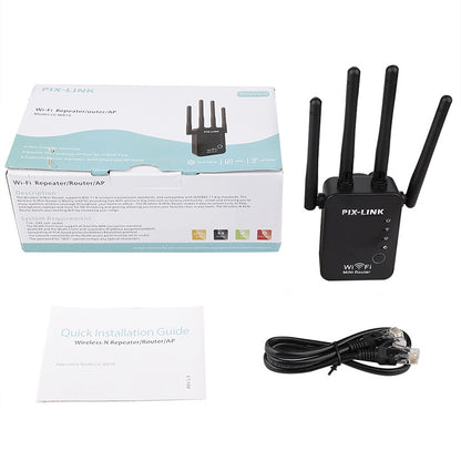 Wireless Smart WiFi Router Repeater with 4 WiFi Antennas, Plug Specification:US Plug(Black) - Wireless Routers by PMC Jewellery | Online Shopping South Africa | PMC Jewellery | Buy Now Pay Later Mobicred