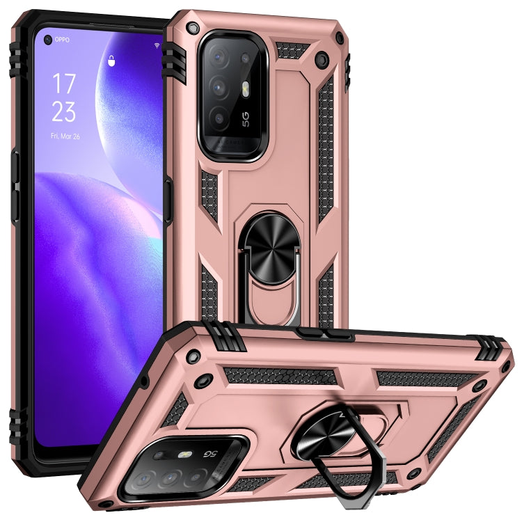 For OPPO Reno5 Z Shockproof TPU + PC Phone Protective Case with 360 Degree Rotating Holder(Rose Gold) - OPPO Cases by PMC Jewellery | Online Shopping South Africa | PMC Jewellery | Buy Now Pay Later Mobicred