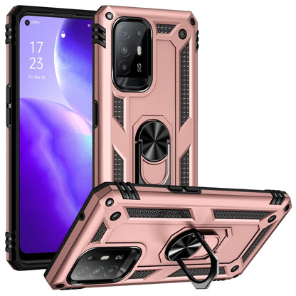 For OPPO Reno5 Z Shockproof TPU + PC Phone Protective Case with 360 Degree Rotating Holder(Rose Gold) - OPPO Cases by PMC Jewellery | Online Shopping South Africa | PMC Jewellery | Buy Now Pay Later Mobicred