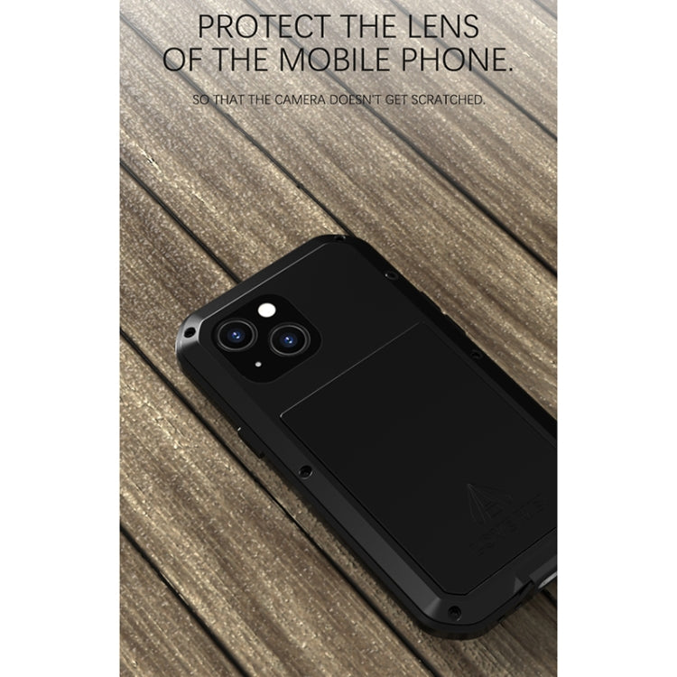 For iPhone 13 mini LOVE MEI Metal Shockproof Life Waterproof Dustproof Protective Phone Case (Black) - iPhone 13 mini Cases by LOVE MEI | Online Shopping South Africa | PMC Jewellery