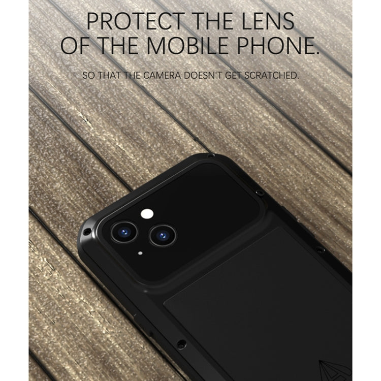 For iPhone 13 LOVE MEI Metal Shockproof Life Waterproof Dustproof Protective Phone Case(Red) - iPhone 13 Cases by LOVE MEI | Online Shopping South Africa | PMC Jewellery | Buy Now Pay Later Mobicred