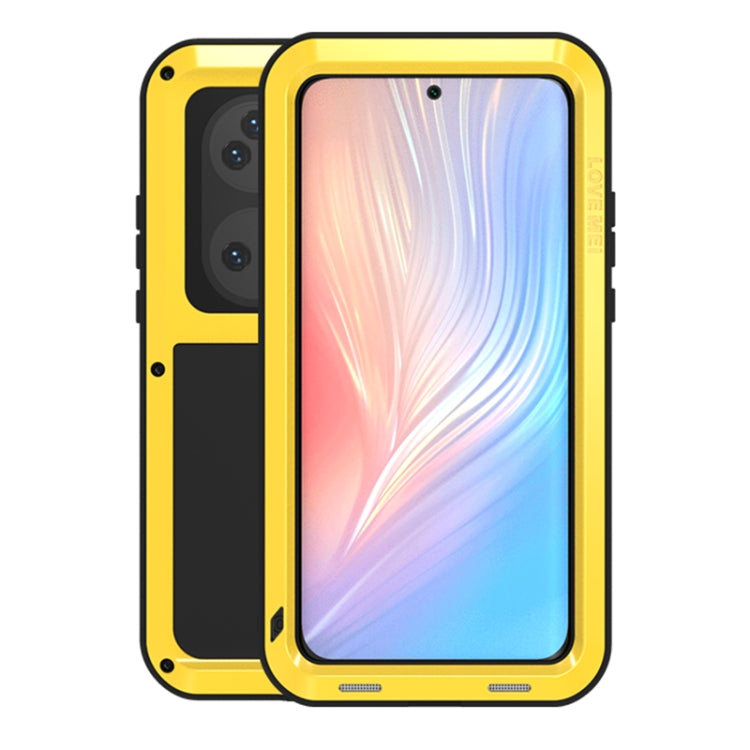 For Huawei P50 Pro LOVE MEI Metal Shockproof Waterproof Dustproof Protective Phone Case without Glass(Yellow) - Huawei Cases by LOVE MEI | Online Shopping South Africa | PMC Jewellery | Buy Now Pay Later Mobicred